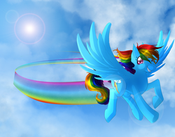 Size: 828x648 | Tagged: safe, artist:neko-luvz, rainbow dash, g4, female, flying, solo