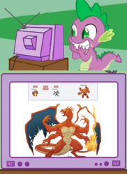 Size: 436x600 | Tagged: safe, artist:starvingstudents, spike, charizard, dragon, hybrid, machamp, g4, exploitable meme, fusion, hybrid fusion, pokémon, tv meme