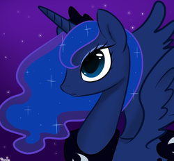 Size: 700x650 | Tagged: safe, artist:muppidupp, princess luna, g4, female, night, solo