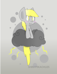 Size: 3900x5040 | Tagged: safe, artist:shinypikachu25, derpy hooves, pegasus, pony, g4, cloud, female, gray, i just don't know what went wrong, mare, solo, thunder