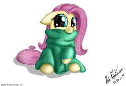 Size: 1705x1168 | Tagged: safe, artist:alicekvartersson, fluttershy, pegasus, pony, g4, clothes, cute, female, hnnng, oversized clothes, shyabetes, solo, sweater, sweatershy, turtleneck