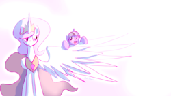 Size: 6643x3736 | Tagged: safe, artist:darkflame75, princess celestia, twilight sparkle, alicorn, pony, unicorn, g4, cute, filly, wings