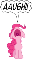 Size: 3272x6000 | Tagged: safe, artist:kturtle, artist:masem, pinkie pie, g4, aaugh!, absurd resolution, charlie brown, female, nose in the air, open mouth, peanuts, simple background, solo, speech bubble, transparent background, vector, volumetric mouth