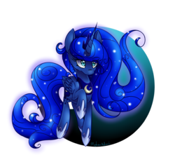 Size: 1300x1200 | Tagged: safe, artist:lemon-heartss, princess luna, alicorn, pony, g4, abstract background, ethereal mane, female, mare, solo, starry mane