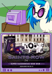 Size: 564x800 | Tagged: safe, dj pon-3, vinyl scratch, g4, dubstep gun, exploitable meme, saints row, saints row iv, tv meme, wub