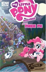 Size: 300x462 | Tagged: safe, artist:tony fleecs, idw, marble pie, pinkie pie, trixie, g4, comic cover, cover, fairy tale, hansel and gretel, parody
