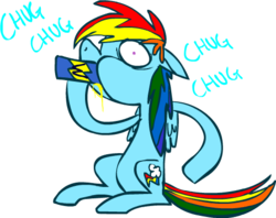 Size: 480x380 | Tagged: safe, artist:ghost, rainbow dash, g4, can, drinking, female, solo