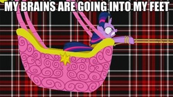 Size: 960x540 | Tagged: safe, edit, edited screencap, screencap, twilight sparkle, pony, unicorn, g4, the return of harmony, female, gone to plaid, hot air balloon, image macro, impact font, ludicrous speed, mare, plaid, solo, spaceballs the tag, twinkling balloon