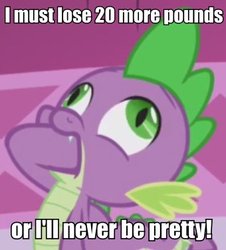 Size: 340x376 | Tagged: safe, edit, edited screencap, screencap, spike, g4, season 1, the ticket master, anorexia, anorexic, aqua teen hunger force, bulimia, derp, doctor weird, eating disorder, funny, funny as hell, image macro, male