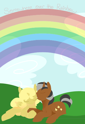 Size: 1024x1500 | Tagged: safe, artist:snarkydick, oc, oc only, oc:star sparkler, oc:ticket, alicorn, pony, alicorn oc, female, male, rainbow, straight, ticketsparkler