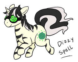 Size: 550x438 | Tagged: artist needed, safe, oc, oc only, oc:dizzy spell, hybrid, zebroid, goggles, solo