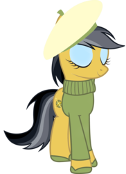 Size: 1000x1371 | Tagged: safe, artist:cool77778, daring do, g4, beret, clothes, female, simple background, solo, sweater, transparent background, vector