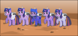Size: 2297x1080 | Tagged: safe, artist:eagle1division, twilight sparkle, pony, unicorn, g4, astronaut, blushing, diaper, diaper under clothes, engineering, female, floppy ears, mag, mare, mars, non-baby in diaper, saddle bag, science, smiling, solo, space, spacesuit, unicorn twilight, x-ray
