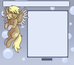 Size: 672x585 | Tagged: safe, artist:hikarichu325, oc, oc only, oc:bubble turn, pegasus, pony, offspring, parent:derpy hooves, parent:doctor whooves, parents:doctorderpy, solo