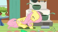 Size: 1451x811 | Tagged: safe, artist:stoic5, fluttershy, pegasus, pony, pantsu.html, g4, blushing, caught, clothes, embarrassed, explicit source, female, green panties, green underwear, imminent crying, implied mooning, implied undressing, laptop computer, panties, questionable source, show accurate, solo, striped panties, striped underwear, suggestive source, underwear, youtube