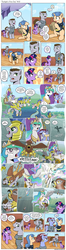 Size: 1200x4512 | Tagged: safe, artist:muffinshire, firefly, princess celestia, twilight sparkle, oc, oc:dizzy star, oc:savoir faire, oc:sergeant thunderhead, griffon, pegasus, pony, unicorn, comic:twilight's first day, g4, airship, armor, blood, butt, chariot, clothes, comic, cute, dexterous hooves, excited, falling, female, fight, filly, filly twilight sparkle, flashback, foal, glasses, glowing eyes, guardsmare, magic, mare, muffinshire is trying to murder us, paper bag, plot, royal guard, scar, slice of life, trotting, twiabetes, uniform
