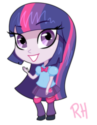 Size: 1144x1474 | Tagged: safe, artist:robynne, twilight sparkle, equestria girls, g4, chibi, female, solo