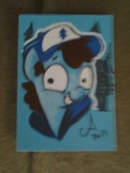 Size: 240x320 | Tagged: safe, artist:amy mebberson, pony, card, dipper pines, gravity falls, male, photo, ponified, solo