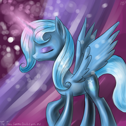 Size: 2000x2000 | Tagged: safe, artist:budgieflitter, trixie, alicorn, pony, g4, alicornified, female, race swap, solo, trixiecorn