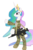 Size: 4000x6000 | Tagged: safe, artist:orang111, princess celestia, alicorn, pony, g4, absurd resolution, army, bipedal, clothes, daewoo k-11, female, grenade launcher, gun, korean, mare, military, princess, rifle, simple background, solo, transparent background, uniform, weapon