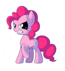 Size: 400x435 | Tagged: safe, artist:andrewc691, pinkie pie, g4, angry, female, sharp teeth, solo