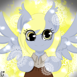 Size: 600x600 | Tagged: safe, artist:genistine, derpy hooves, pegasus, pony, g4, female, mare, snow, snowfall, solo