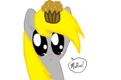 Size: 800x530 | Tagged: safe, artist:amberpaw98, derpy hooves, pegasus, pony, g4, female, mare, muffin, solo