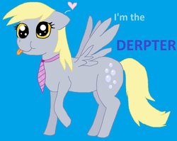 Size: 1001x798 | Tagged: safe, artist:theendangeredfox, derpy hooves, pegasus, pony, g4, :p, female, heart, mare, necktie, solo, tongue out