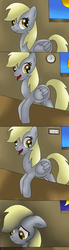 Size: 448x1634 | Tagged: safe, artist:king-sombrero, derpy hooves, pegasus, pony, g4, clock, comic, female, mare, solo