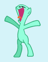 Size: 325x418 | Tagged: safe, artist:batmanbrony, pony, base, bipedal, eyes closed, mouth, open mouth, screaming, solo, standing, tongue out, yelling