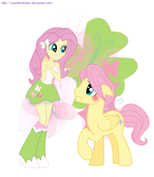 Size: 1856x2124 | Tagged: dead source, safe, artist:jaquelindreamz, fluttershy, human, pegasus, pony, equestria girls, g4, blushing, butterscotch, female, human ponidox, male, nervous, rule 63, self ponidox, simple background, stallion, transparent background