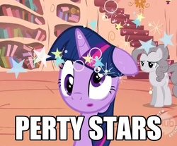 Size: 772x639 | Tagged: safe, edit, edited screencap, screencap, pinkie pie, twilight sparkle, g4, the return of harmony, circling stars, discorded, image macro