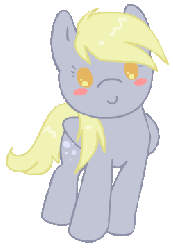 Size: 250x360 | Tagged: dead source, safe, artist:dimwitdog, derpy hooves, pegasus, pony, g4, animated, blushing, cute, female, floppy ears, mare, solo, underp