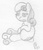 Size: 500x585 | Tagged: safe, artist:ramott, bon bon, sweetie drops, earth pony, pony, g4, female, grayscale, monochrome, sad, sitting, solo, traditional art