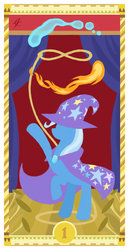 Size: 400x775 | Tagged: safe, artist:janeesper, trixie, pony, unicorn, g4, female, mare, solo, tarot card, the magician