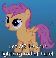 Size: 640x670 | Tagged: safe, scootaloo, g4, colin mochrie, comic sans, female, quote, scootabuse, solo, text, whose line is it anyway