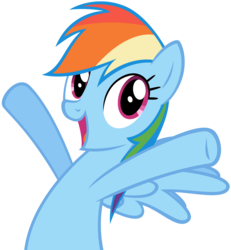 Size: 4151x4490 | Tagged: safe, artist:dentist73548, rainbow dash, pegasus, pony, fall weather friends, g4, absurd resolution, female, happy, open mouth, reaction image, simple background, solo, transparent background, vector