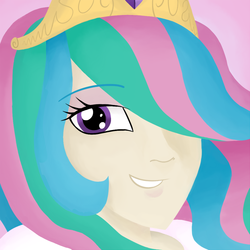 Size: 750x750 | Tagged: safe, artist:dundabre000, princess celestia, human, g4, bust, female, humanized, smiling, solo