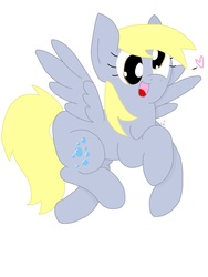 Size: 1024x1365 | Tagged: safe, artist:kalie0216, derpy hooves, pegasus, pony, g4, female, happy, heart, mare, solo