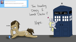 Size: 1920x1080 | Tagged: safe, artist:verminshy, derpy hooves, doctor whooves, time turner, g4, tardis, tumblr