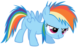 Size: 3392x2038 | Tagged: safe, artist:dentist73548-floozy, rainbow dash, g4, female, filly, filly rainbow dash, scrunchy face, simple background, solo, transparent background, vector