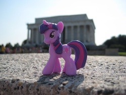 Size: 1024x768 | Tagged: safe, artist:choedan-kal, twilight sparkle, g4, figure, irl, lincoln memorial, photo, ponies around the world, solo, toy