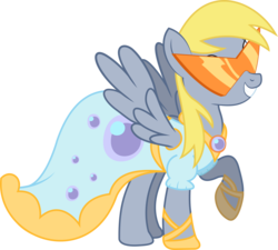 Size: 9684x8718 | Tagged: safe, artist:refro82, derpy hooves, pegasus, pony, picture perfect pony, g4, absurd resolution, female, kamina sunglasses, mare, simple background, solo, tengen toppa gurren lagann, transparent background, vector