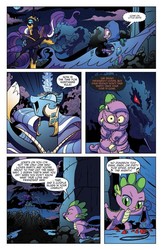 Size: 584x898 | Tagged: safe, idw, official comic, nightmare rarity, spike, dragon, pony, g4, spoiler:comic, spoiler:comic08, comic, female, fire ruby, male, mare, nightmare rarity (arc)