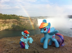 Size: 2592x1936 | Tagged: safe, artist:wunderjez, rainbow dash, g4, duo, irl, niagara falls, photo, ponies around the world, toy