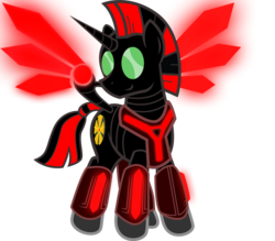 Size: 1024x898 | Tagged: safe, artist:clamstacker, oc, oc only, oc:niggertron, alicorn, pony, alicorn oc, male, red and black oc, simple background, solo, spread wings, stallion, transparent background, vector, wings