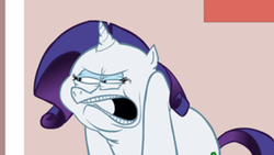 Size: 320x180 | Tagged: safe, artist:hotdiggedydemon, rarity, .mov, dress.mov, g4, angry, fat, female, pony.mov, slaverty, solo