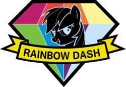 Size: 4367x3000 | Tagged: safe, artist:th3anim8er, rainbow dash, g4, crossover, diamond, konami, logo, metal gear, metal gear solid, simple background, transparent background, vector