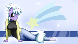 Size: 1920x1080 | Tagged: safe, artist:devs-iratvs, cloudchaser, pegasus, anthro, unguligrade anthro, g4, breasts, busty cloudchaser, cute, female, hooves, looking at you, smiling, solo, wallpaper, wink
