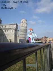 Size: 3000x4000 | Tagged: safe, artist:jordan835, rainbow dash, g4, figure, irl, leaning tower of pisa, photo, ponies around the world, toy